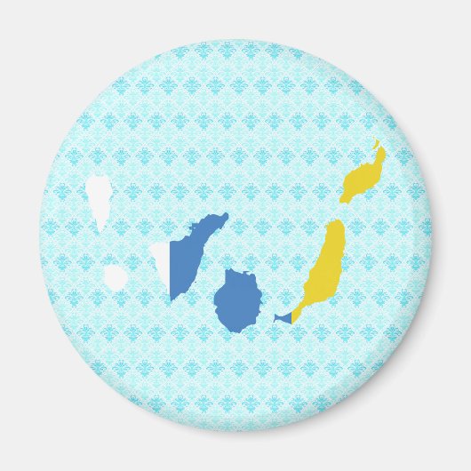 Aimant Carte Drapeau des Îles Canaries pleine taille (Devant)