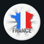Aimant Carte Drapeau France 2.0<br><div class="desc">France Drapeau Carte 2.0 Drôle cadeau pour tout amoureux français. Grand Français à la saveur urbaine, drapeau de la France et la forme de carte de la France avec des points de poker dans l'arrière - plan. Ce cadeau français et bien d'autres, pour la fierté française, est disponible sur www.RepresentMyCountry.com....</div>
