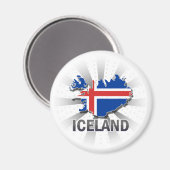 Aimant Carte Drapeau Islande 2.0 (Recto/Verso)