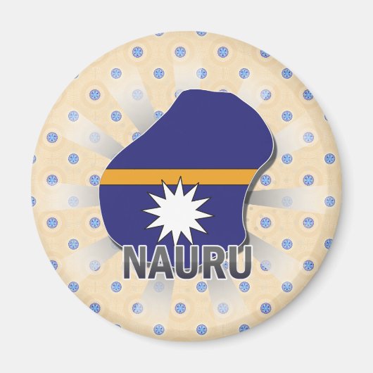 Aimant Carte Drapeau Nauru 2.0 (Devant)