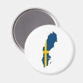 Aimant Carte Drapeau Suède grandeur taille (Recto/Verso)