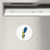 Aimant Carte Drapeau Suède grandeur taille (In Situ (Lave-vaisselle))