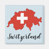 Aimant Carte Drapeau Suisse (Devant)