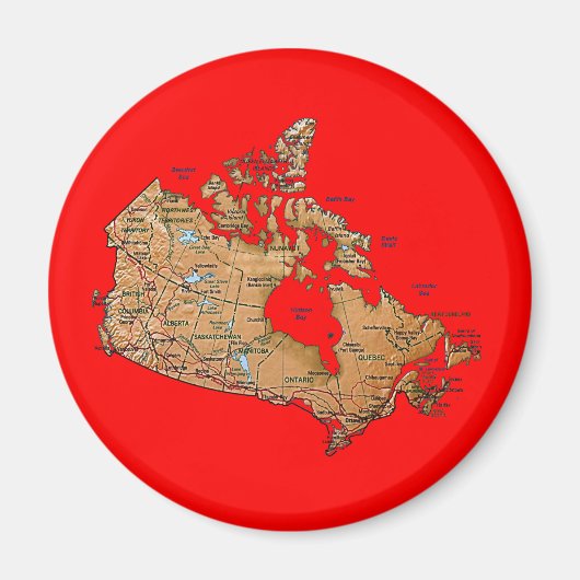 Aimant Carte du Canada (Devant)