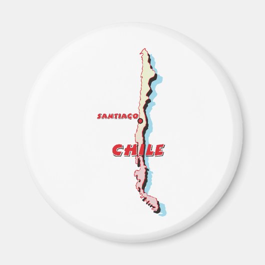 Aimant Carte du Chili (Devant)