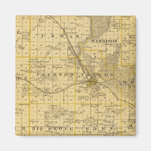 Aimant Carte du comté de Benton, État de l'Iowa (Devant)
