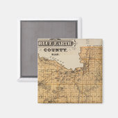 Aimant Carte du comté de Blue Earth, Minnesota (Recto/Verso)