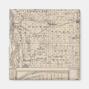 Aimant Carte du comté de Carroll, Mt Carroll