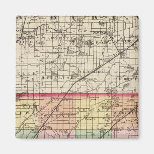 Aimant Carte du comté de Cass, Michigan
