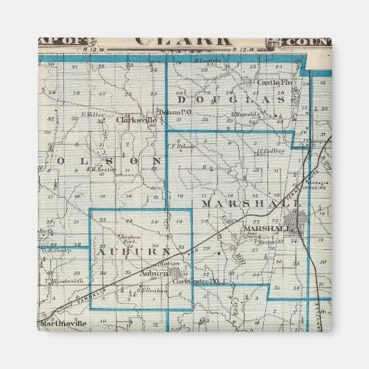 Aimant Carte du comté de Clark (Devant)