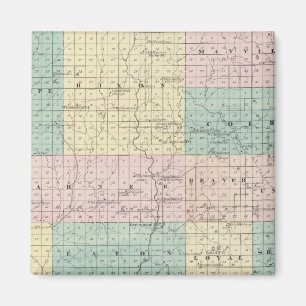 Aimant Carte du comté de Clark, État du Wisconsin
