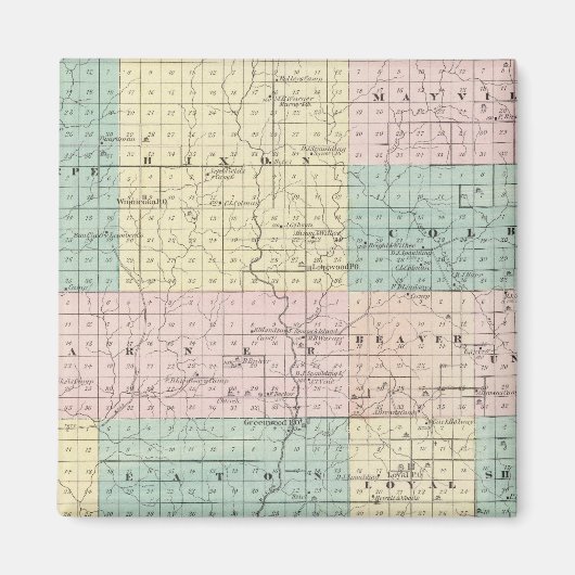 Aimant Carte du comté de Clark, État du Wisconsin (Devant)