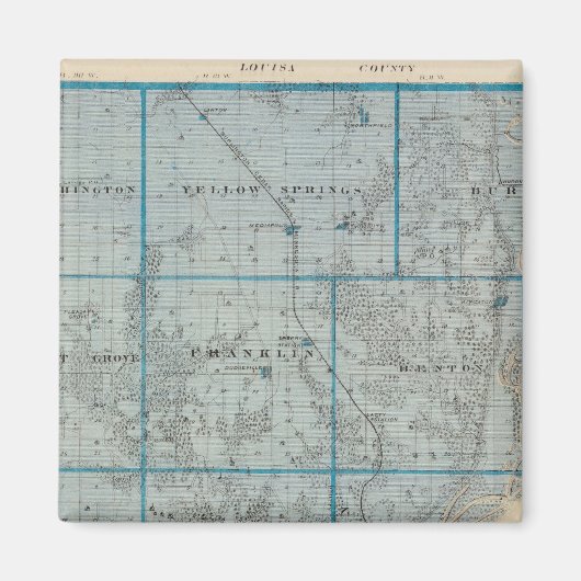 Aimant Carte du comté de Des Moines, État de l'Iowa (Devant)