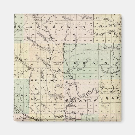 Aimant Carte du comté de Dunn, État du Wisconsin (Devant)