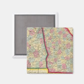 Aimant Carte Du Comté De Géorgie Et Alabama (Recto/Verso)