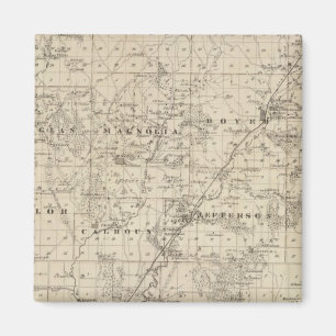 Aimant Carte du comté de Harrison, État de l'Iowa