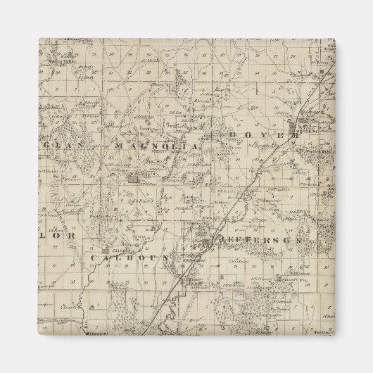 Aimant Carte du comté de Harrison, État de l'Iowa (Devant)