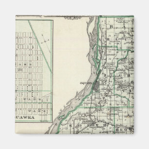 Aimant Carte du comté de Henderson et d'Oquawka