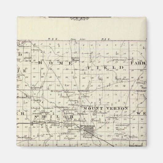 Aimant Carte du comté de Jefferson (Devant)