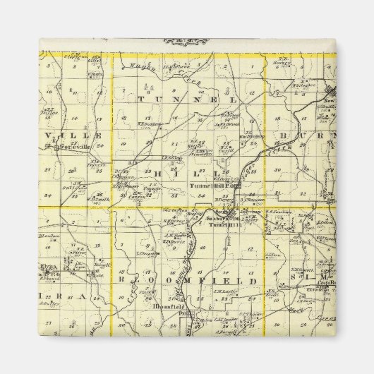 Aimant Carte du comté de Johnson et de Vienne (Devant)