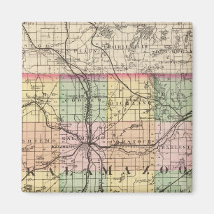 Aimant Carte du comté de Kalamazoo, Michigan