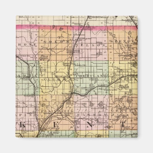 Aimant Carte du comté de Kent, Michigan (Devant)