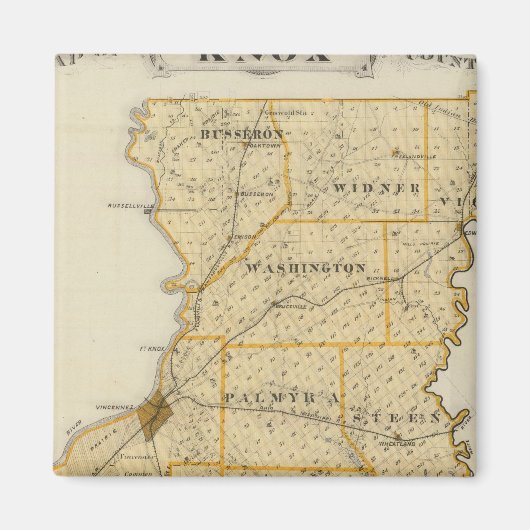 Aimant Carte du comté de Knox (Devant)