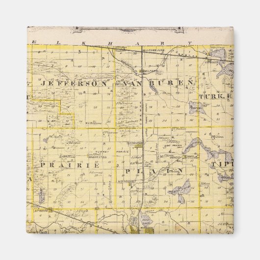 Aimant Carte du comté de Kosciusko (Devant)