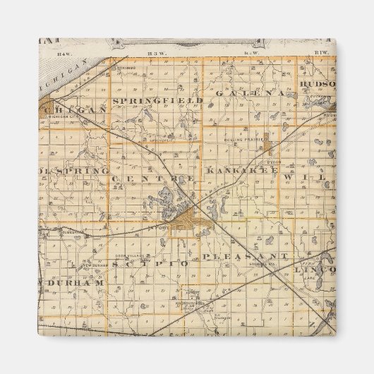 Aimant Carte du comté de La Porte (Devant)