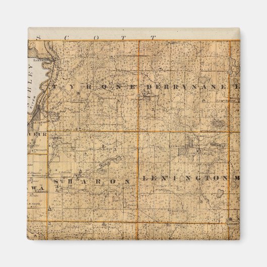 Aimant Carte du comté de Le Sueur, Minnesota (Devant)