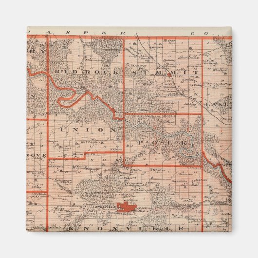 Aimant Carte du comté de Marion, État de l'Iowa (Devant)