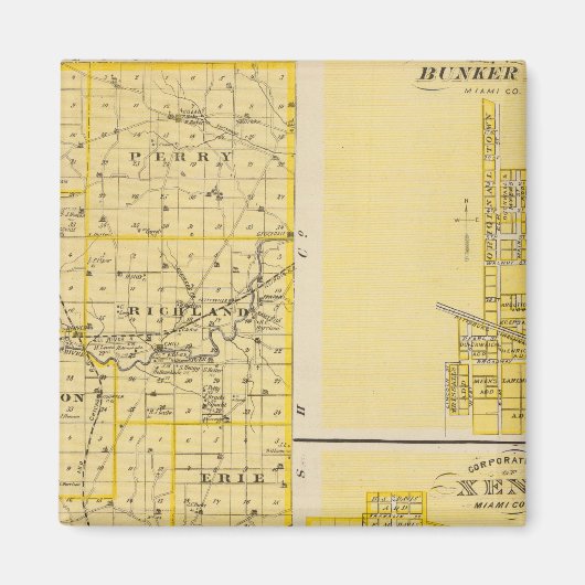 Aimant Carte du comté de Miami (Devant)