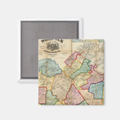 Aimant Carte du Comté de Norfolk, Massachusetts (Recto/Verso)