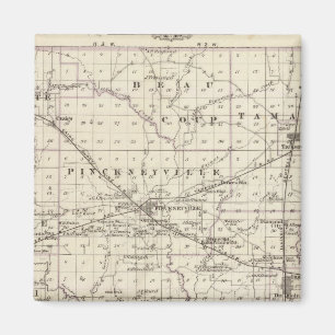 Aimant Carte du comté de Perry, de Nashville et de Carmi