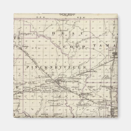 Aimant Carte du comté de Perry, Nashville et Carmi (Devant)