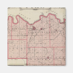 Aimant Carte du comté de Pike avec plan de Petersburg