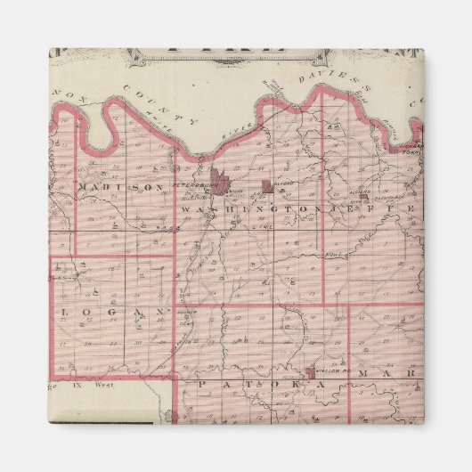 Aimant Carte du comté de Pike avec plan de Petersburg (Devant)