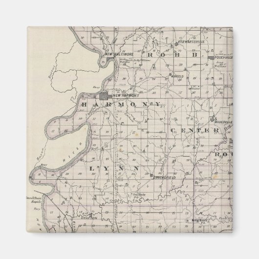 Aimant Carte du comté de Posey (Devant)