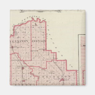 Aimant Carte du comté de Scott avec Lexington, Scottsbur