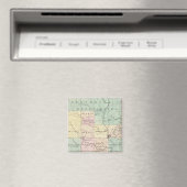 Aimant Carte du comté de Shawano, État du Wisconsin (In Situ (Lave-vaisselle))