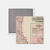Aimant Carte du comté de Vermillion avec Newport (Recto/Verso)