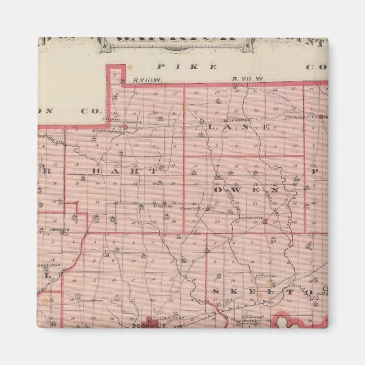 Aimant Carte du comté de Warrick (Devant)