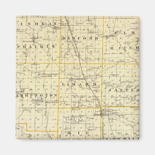 Aimant Carte du comté de Wayne (Devant)