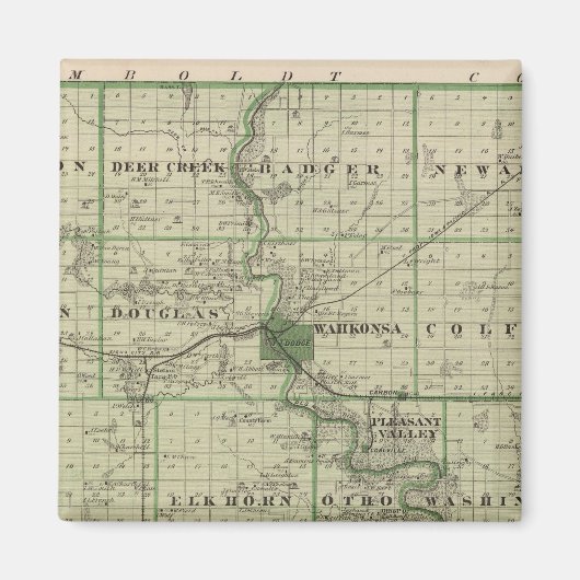 Aimant Carte du comté de Webster, État de l'Iowa (Devant)