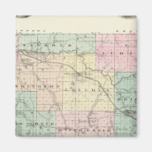 Aimant Carte du comté d'Eau Claire, État du Wisconsin