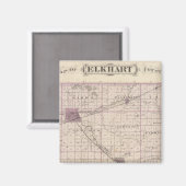 Aimant Carte du comté d'Elkhart (Recto/Verso)