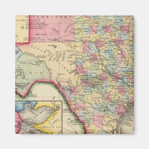 Aimant Carte Du Comté Du Texas
