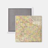 Aimant Carte du comté et du chemin de fer à grande échell (Recto/Verso)