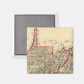 Aimant Carte du comté Virginie occidentale (Recto/Verso)