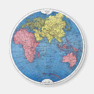 Aimant Carte du cru 1915 du globe d'atlas du monde